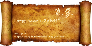 Margineanu Zekő névjegykártya